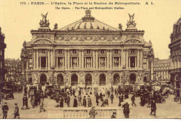 CPA - PARIS - L'OPERA (SUPERBE - BELLE ANIMATION) - Altri Monumenti, Edifici