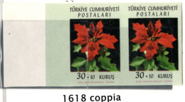 1962 - Turchia - Fiori Diversi - Coppie Non Dentellate - Ongebruikt