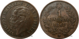 Italie - Royaume - Victor-Emmanuel II - 1 Centesimo 1861 M Coin Avers Choqué - TTB+/AU50 - Mon6360 - 1861-1878 : Vittoro Emanuele II