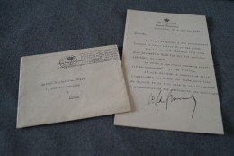 Courrier De 1937,palais Royal,avec Signature,originaux,complet Avec Enveloppe - Familles Royales