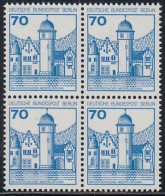 Berlin Mi.Nr.538 - Burgen Und Schlösser - Wasserschloß Mespelbrunn - 4er Block - Postfrisch - Nuevos