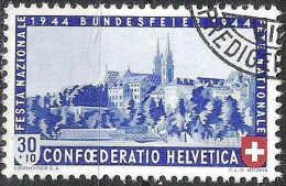 Schweiz Suisse Pro Patria 1944: "Münster Basel" Zu WII 25 Mi 434 Yv 398 Mit Stempel ZÜRICH PREDIGERPLATZ (Zu CHF 30.00) - Usados