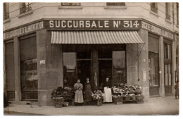 Devanture De La Société Economique D'Alimentation Succursale N° 314. Carte Photo Animée Non Située - Tiendas