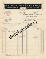 42 0519 SAINT ETIENNE LOIRE 1923 Quincaillerie Vélocipédie Claudius GROS Usiness Foréziennes Rue Champagne à LARAIGNEZ - 1900 – 1949