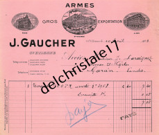 42 0517 SAINT ETIENNE LOIRE 1923 Armes J. GAUCHER Rue Des Victoires PARIS Rue Mogador ALGER  à LARAIGNEZ - 1900 – 1949