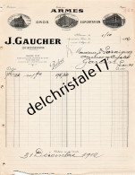 42 0512 SAINT ETIENNE LOIRE 1912 Armes Gros Exportation J. GAUCHER Usines PARIS ALGER à LARAIGNEZ - Petits Métiers