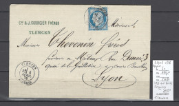 Algérie - Lettre TLEMCEN Du 4 AVRIL 1876 - RARE OBLITERATION AVEC CACHET A DATE - 1877-1920: Période Semi Moderne