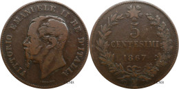 Italie - Royaume - Victor-Emmanuel II - 5 Centesimi 1867 M - TB/VF25 - Mon6259 - 1861-1878 : Vittoro Emanuele II