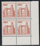 Berlin Mi.Nr.539 - Burgen Und Schlösser - Schloß Pfaueninsel - 4er Block - Eckrand Postfrisch - Nuevos