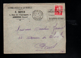 OBLITERATION MECANIQUE CHEQUES POSTAUX AMIENS GARE 1934 - Mechanical Postmarks (Other)