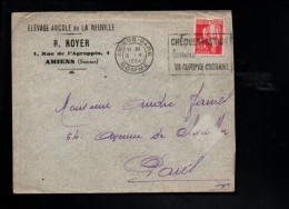 OBLITERATION MECANIQUE CHEQUES POSTAUX AMIENS GARE 1934 - Maschinenstempel (Sonstige)