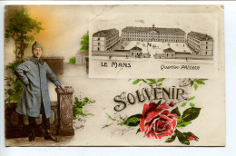 CP Ecrite En 1924 * LE MANS Souvenir Quartier Paixhan ( Soldat Fleur Rose ) Illustrateur Bailly - Casernas