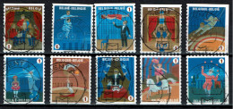 België OBP 3929/3938 - Zegels Uit Boekje B105 - Complete Set Circus Cirque Clown - Usados