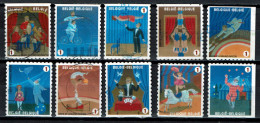 België OBP 3929/3938 - Zegels Uit Boekje B105 - Complete Set Circus Cirque Clown - Gebraucht