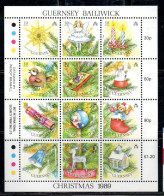 GUERNSEY GUERNESEY 1989 CHRISTMAS NATALE NOEL WEIHNACHTEN NAVIDAD NATAL BLOCK SHEET SET MNH - Guernsey