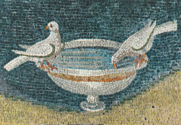 AD90 Ravenna - Mausoleo Di Galla Placidia - Colombe Che Si Abbeverano - Mosaico Mosaique Mosaic Mosaik / Non Viaggiata - Ravenna