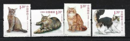 Chats De Race : Abyssin,Maine Coon, Dragon Li,Exotic Shorthair - 4 Timbres Neufs ** De Chine Année 2013 - Chats Domestiques