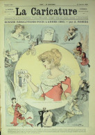 La Caricature 1883 N°159 Résolutions De Cette Année Robida V.Sardou Caran D'Ache Trock Draner - Tijdschriften - Voor 1900