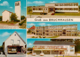 73853082 Bruchhausen Ettlingen Kirche Lebens Feinkost Schildhorn Rathaus Schule  - Ettlingen