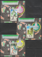 Olympics 1980 - Soccer - Basketball - DJIBOUTI - Set Of 3 S/S Perf. MNH - Sommer 1980: Moskau