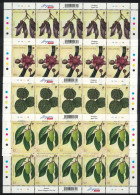 SINGAPORE 2024 ENDANGERED FLORA OF LOWLAND DIPTEROCARP FORESTS, FLOWER 4 X FULL SHEETS MNH (**) - Singapour (1959-...)