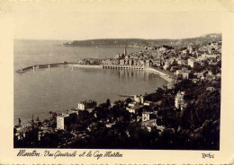 CPSM - MENTON - VUE GENERALE ET LE CAP MARTIN (1954) - Menton