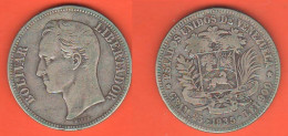 Venezuela 5 Bolivares 1935 South America Silver Coin - Venezuela