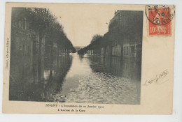 JOIGNY - L'Inondation Du 22 Janvier 1910 - L'Avenue De La Gare - Joigny