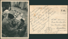 Carte Postale Illustrée F.M. (médecin, Croix-rouge) Expédié De Postes Au Armes A.F.N. (1956) > Gironde - Sellos Militares Desde 1900 (fuera De La Guerra)