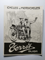 Cartonnage Publicitaire TERROT DIJON CYCLES & MOTOCYCLES 14 X 18 Cm Env - Advertising