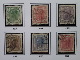 Österreich 1906, Kaiserkopf Mi 133-38 Gestempelt - Used Stamps