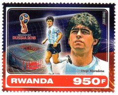 RWANDA 2017 - 1v - MNH - Maradona - Fußball - Futbol Stadium - World Cup Russia Soccer Calcio Argentina Football Napoli - Sonstige & Ohne Zuordnung