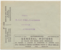 Postal Cheque Cover Belgium Car Exhibition - General Motors - Opel Chevrolet - Pontiac  - Auto's