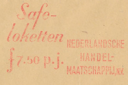 Meter Cover Netherlands 1950 Safe-deposit Box - Bank - Ohne Zuordnung