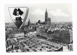 Souvenir De STRASBOURG - Place Kléber Et Nombreux Véhicules - Edit. La Cicogne - - Strasbourg