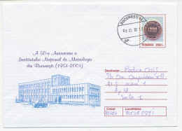 Postal Stationery Romania 2002 Metrology Institute - Climat & Météorologie