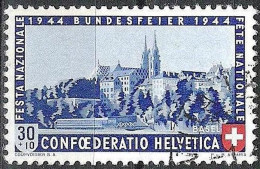 Schweiz Suisse Pro Patria 1944: "Münster Basel" Zu WII 25 Mi 434 Yv 398 Mit Eck-Stempel Von VILLARABOUD (Zu CHF 30.00) - Used Stamps