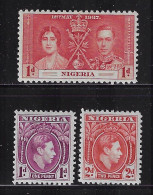 NIGERIA  1937,1944  SCOTT#50,65,66   MH - Nigeria (...-1960)