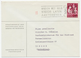 Em. Kind 1962 Den Haag - Bonn Duitsland - Dienst PTT - Unclassified