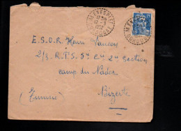 LETTRE DE MENESPLET DORDOGNE POUR LA TUNISIE 1952 - 1921-1960: Moderne