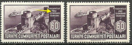 Turkey; 1951 11th Interparliamentary Conference 60 K. ERROR "Printing Stain" - Unused Stamps