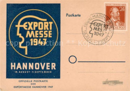 73852464 Hannover Offizielle Postkarte Der Exportmesse 1947 Stempel Hannover - Hannover