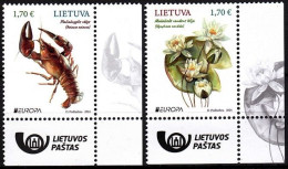 LITHUANIA 2024-03 EUROPA: Underwater Flora And Fauna. Post Logo CORNER, MNH - 2024