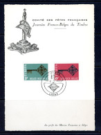 BE   1452 - 1453   ---   Carte Comité Fes Fêtes Françaises  --  Obl Liège 1er Jour - Covers & Documents