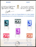 BE   532 - 537 --- Sur Feuillet Profit De La Chapelle Musicale Reine Elisabeth -- Premier Jour - Cartas & Documentos