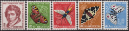 1955 Schweiz Pro Juventute ** Zum:CH J158-J161,Yt:CH 567-571, Mi:CH 618-621,Charles Pictet-de-Rochemont, Insekten - Ungebraucht