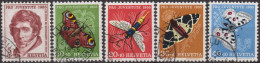 1955 Schweiz Pro Juventute ° Zum:CH J158-J161,Yt:CH 567-571, Mi:CH 618-621,Charles Pictet-de-Rochemont, Insekten - Gebruikt