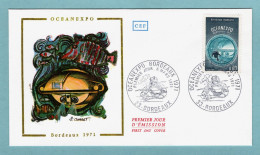 FDC France 1971 - Oceanexpo 1971 - 1er Salon International De L'exploitation Des Océans - YT 1666 - 33 Bordeaux - 1970-1979