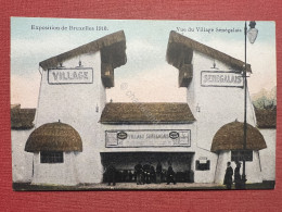 Cartolina - Exposition De Bruxelles 1910 - Vue Du Village Sénégalais - Non Classés