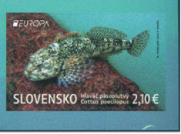 Slovakia.2024.Europa CEPT.Underwater Fauna And Flora.Alpine Bullhead (Cottus Poecilopus).1 V. From Booklet  ** . - Ongebruikt